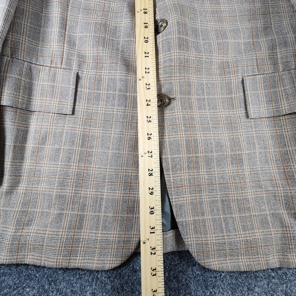 VTG 70s Hart Schaffner & Marx Mens Brown Plaid 2 Piece Suit 43R‎ Trousers 37x30